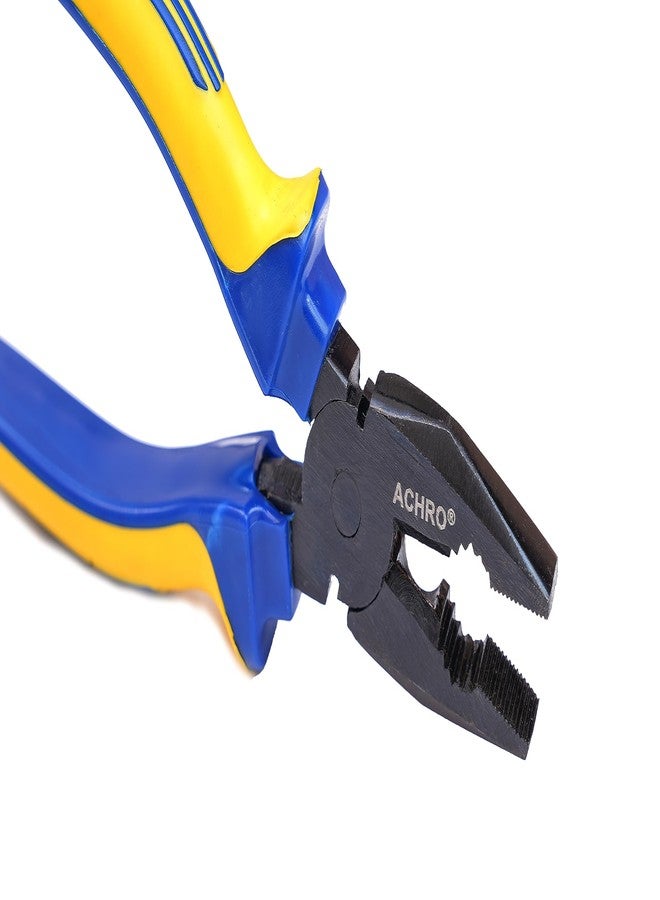ACHRO 8 Inch Combination Plier Sturdy Steel with Anti-Rust properties for gripping, holding and cutting wires, BLACK HARDNED FOR LONG LIFE Plier for Cutting, Bending |Length: 200 mm (8 Inch) - Image 4